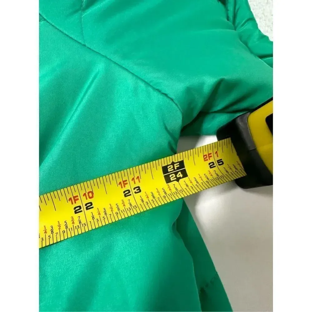 Wild Fable Puffer Jacket Size XL Green Short Zip Front High Neck Collar Pockets